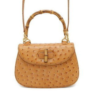 Gucci Bamboo Ostrich Shoulder Bag s